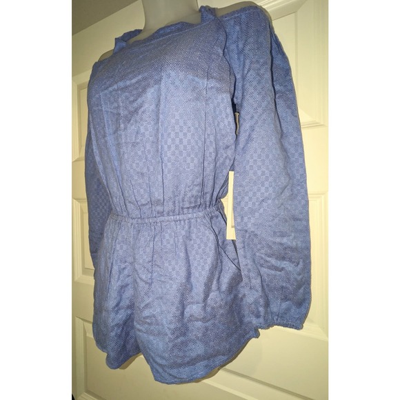 O'Neill Womens Extra Small Ellsworth Textured Off Shoulder Romper Linen Cotton - Picture 14 of 14